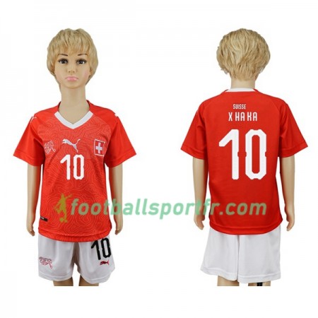 Tenue Suisse Xhaka 10 Enfant Domicile Coupe du monde 2018 Maillot de Foot